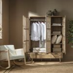 Curved Rattan Triple Wardrobe, Natural - Image 11