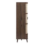 Curved Rattan Triple Wardrobe, Walnut - Image 12