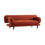 Rust Velvet Compact 2-Seater Convertible Sofa Bed - Image 6