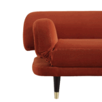 Rust Velvet Compact 2-Seater Convertible Sofa Bed - Image 8