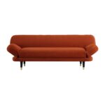 Rust Velvet Compact 2-Seater Convertible Sofa Bed - Image 7