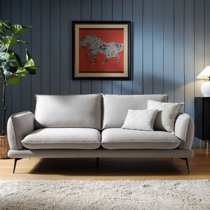 SoftWeave 3-Seater Sofa in Grey Marl Fabric