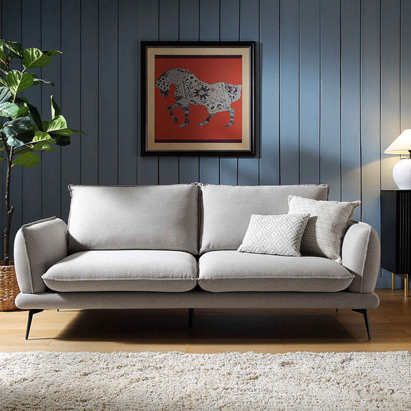 GCSF-2299-GREY-FAB-3ST_main SoftWeave 3-Seater Sofa in Grey Marl Fabric - Image 1