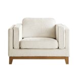 Soft Beige Bouclé Fabric 1-Seater Sofa for Modern Living Room & Lounge Comfort - Image 6
