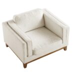 Soft Beige Bouclé Fabric 1-Seater Sofa for Modern Living Room & Lounge Comfort - Image 3
