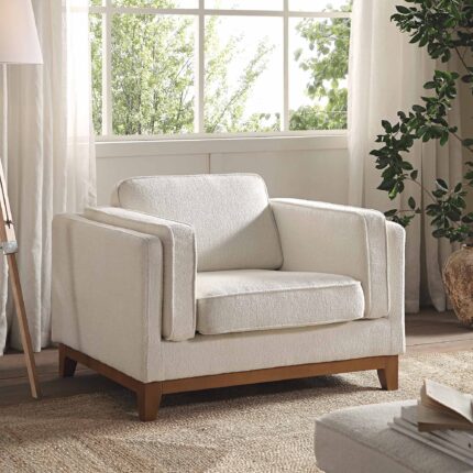 Fabric 1-Seater Sofa – Modern Cozy Single Seater