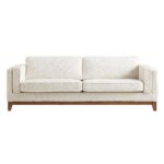 LuxeBoucle 3-Seater Sofa in Elegant Beige Fabric - Image 5