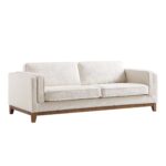 LuxeBoucle 3-Seater Sofa in Elegant Beige Fabric - Image 4