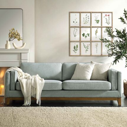 3-Seater Sofa in Soft Sage Fabric