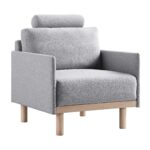 Soft Grey Marl Fabric Armchair for Living Room, Bedroom - Image 3