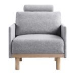 Soft Grey Marl Fabric Armchair for Living Room, Bedroom - Image 6
