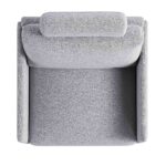 Soft Grey Marl Fabric Armchair for Living Room, Bedroom - Image 7