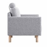 Soft Grey Marl Fabric Armchair for Living Room, Bedroom - Image 5