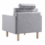 Soft Grey Marl Fabric Armchair for Living Room, Bedroom - Image 8