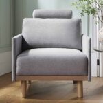 Soft Grey Marl Fabric Armchair for Living Room, Bedroom
