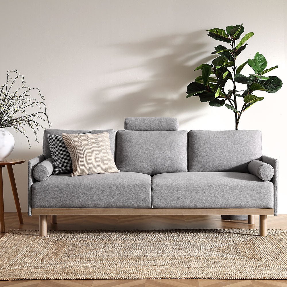 GCSF-2348-GREY-FAB-3ST_scene1 3-Seater Sofa in Grey Marl Fabric - Image 1
