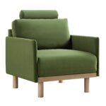 Luxe Green Velvet Armchair for Living Room, Bedroom & Lounge Seating - Image 4