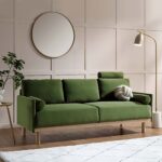 EmeraldPlush 3-Seater Sofa in Deep Green Velvet - Image 2