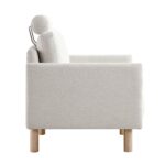 Oatmeal Fabric Armchair for Living Room & Bedroom Comfort Seating - Image 6