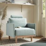 Green Fabric Armchair for Living Room & Bedroom Seating - Image 2