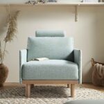 Green Fabric Armchair for Living Room & Bedroom Seating