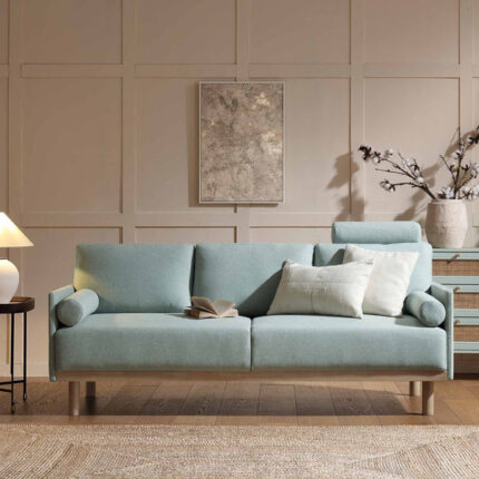 SagePure 3-Seater Sofa in Soft Sage Green Fabric