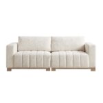 3-Seater Sofa in Soft Beige with Solid Wooden Base - Image 5