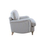 Blue Striped Linen-Blend 1-Seater Sofa – Stylish Single Seater for Modern Homes - Image 12