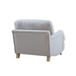 Blue Striped Linen-Blend 1-Seater Sofa – Stylish Single Seater for Modern Homes - Image 10