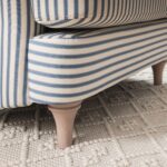 Blue Striped Linen-Blend 1-Seater Sofa – Stylish Single Seater for Modern Homes - Image 6