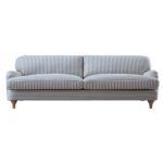 LineaWeave 3-Seater Sofa in Blue Striped Linen Blend - Image 6