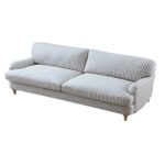 LineaWeave 3-Seater Sofa in Blue Striped Linen Blend - Image 4