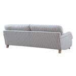 LineaWeave 3-Seater Sofa in Blue Striped Linen Blend - Image 12