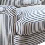 LineaWeave 3-Seater Sofa in Blue Striped Linen Blend - Image 11