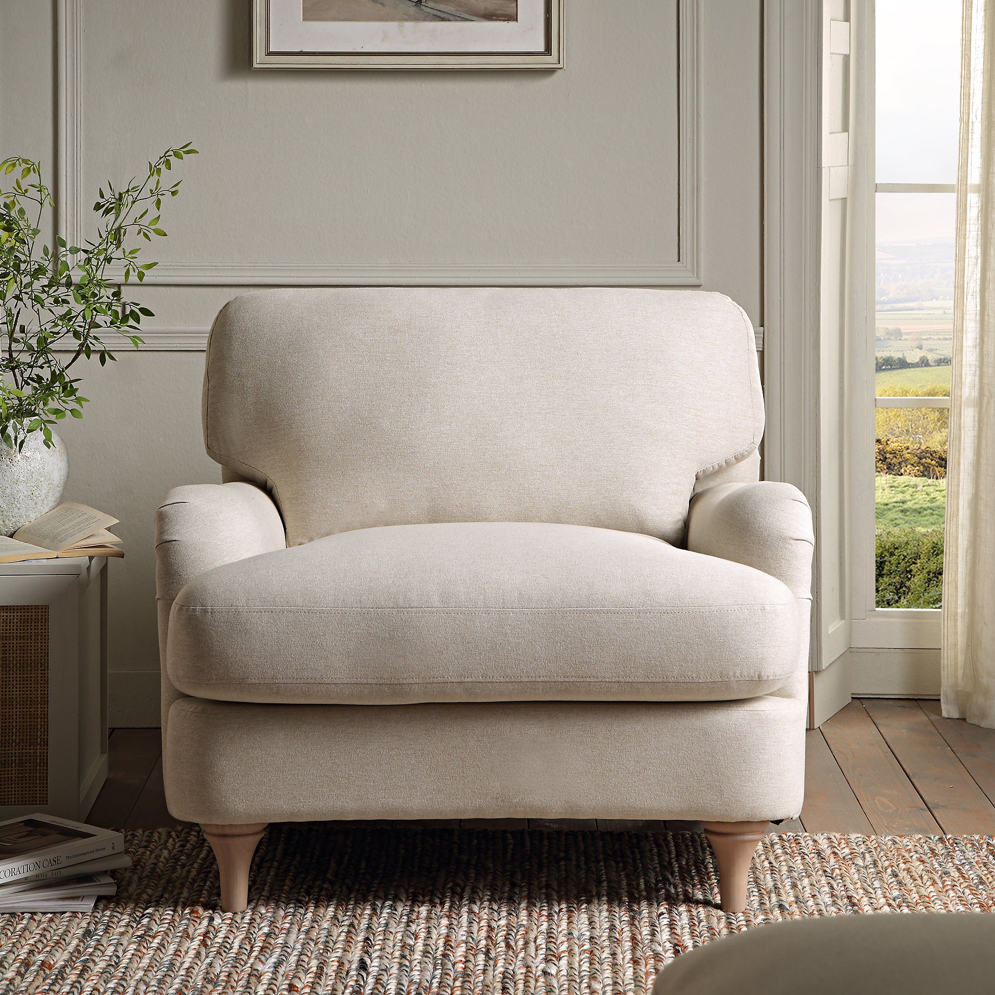 GCSF-2395-OAT-FAB-1ST_scene1 Fabric 1-Seater Sofa – Comfortable Single Seater - Image 1