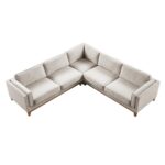 Grande Corner Sofa in Oatmeal Woven Fabric - Image 6