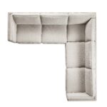 Grande Corner Sofa in Oatmeal Woven Fabric - Image 5