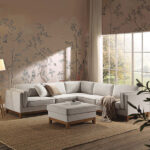 Grande Corner Sofa in Oatmeal Woven Fabric - Image 2