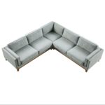 Corner Sofa in Soft Sage Woven Fabric - Image 11