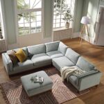 Corner Sofa in Soft Sage Woven Fabric - Image 2