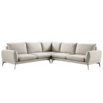 OatLuxe Grande Corner Sofa in Soft Oatmeal Fabric - Image 5
