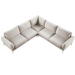 OatLuxe Grande Corner Sofa in Soft Oatmeal Fabric - Image 6