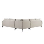 OatLuxe Grande Corner Sofa in Soft Oatmeal Fabric - Image 4