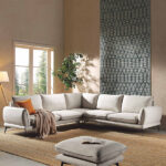 OatLuxe Grande Corner Sofa in Soft Oatmeal Fabric