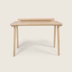 Natural White Oak Finished Wooden Study Desk for Home Office & Students