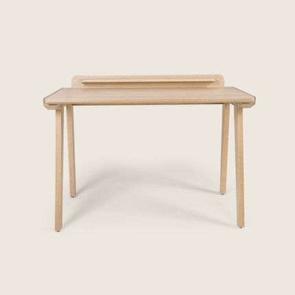 Natural White Oak Finished Wooden Study Desk for Home Office & Students