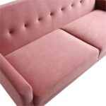 PlushVelvet 3-Seater Sofa in Blush Pink - Image 4