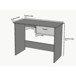 Walnut & White Computer Desk with Drawer – Modern Home Office Study Table - Image 6