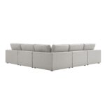 5-Piece Modular Corner Sofa in Light Grey Linen Blend - Image 3