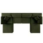 VelvetVerde 6-Piece Modular U-Shape Sofa Set in Deep Green Velvet - Image 2